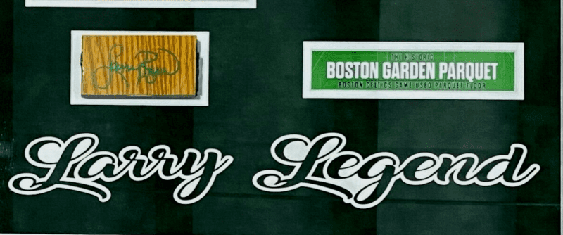 Larry Bird Signed Custom Framed Boston Garden Parquet Court Floor JSA - Image 2