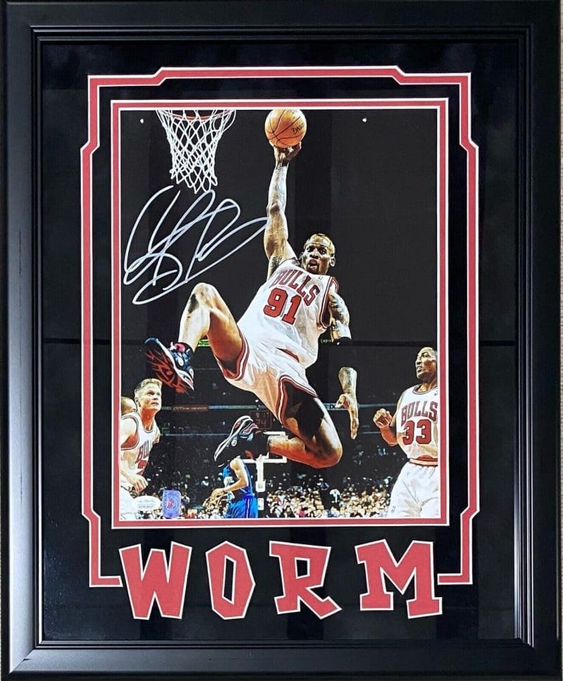 Dennis Rodman Signed Autographed Framed Signed 11x14 Photo JSA Authentic 9