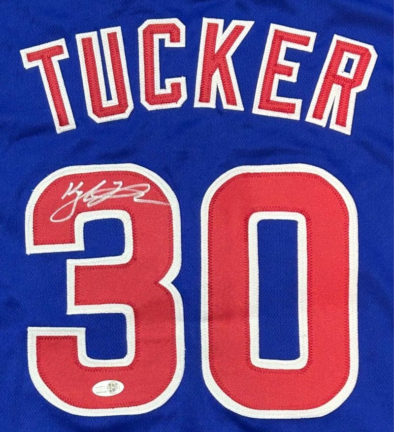 Kyle Tucker Signed Autographed Custom Blue/Red Jersey JSA Authenticated - Image 2