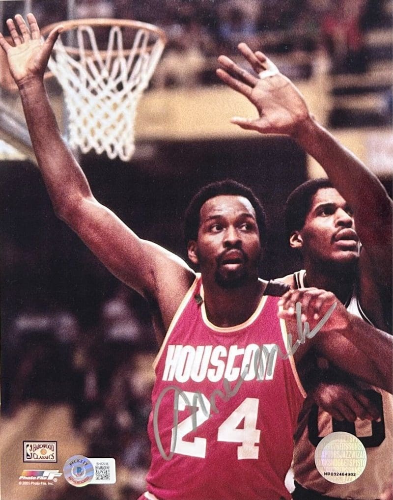Moses Malone Signed Autoograph 8x10 Beckett Authen Houston Rockets