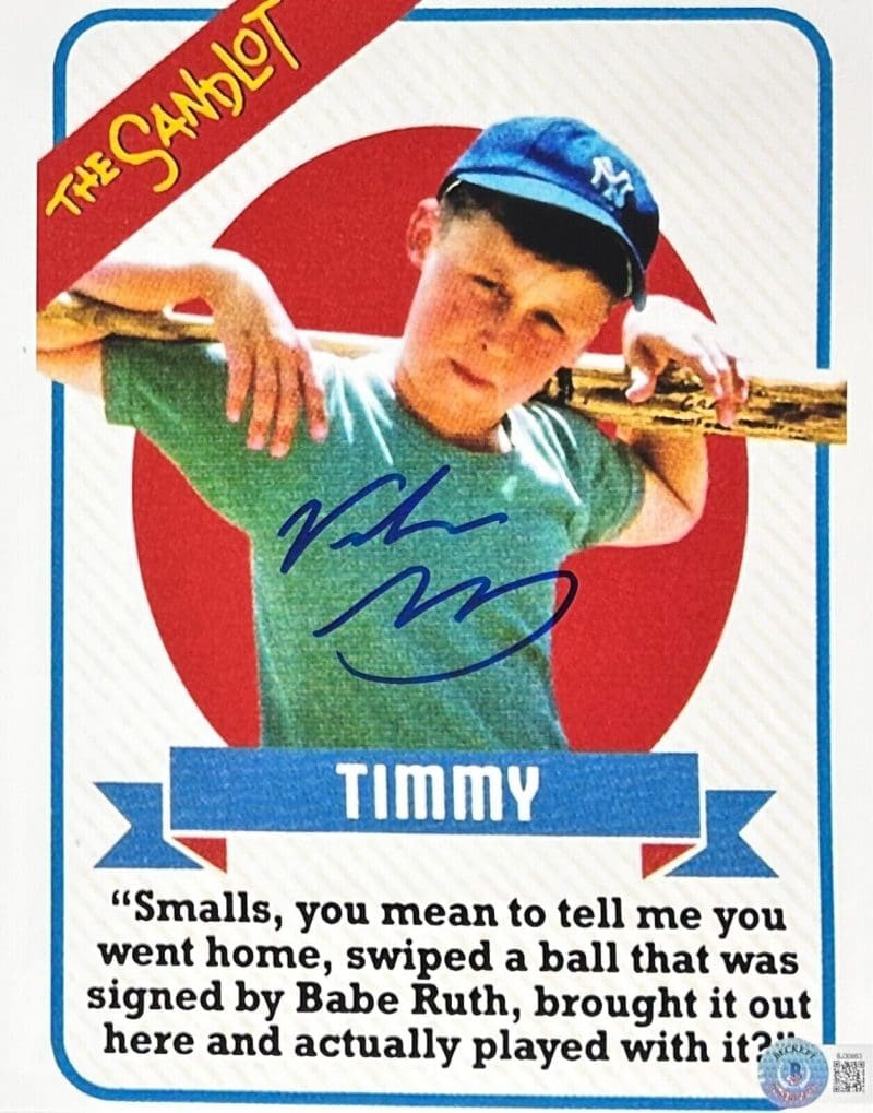 Victor DiMattia "Timmy Timmons" Signed 8x10 Beckett Authentic #2 The Sandlot