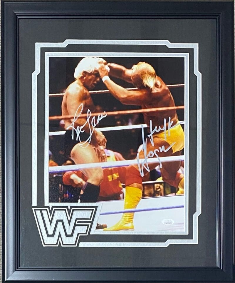 Ric Flair & Hulk Hogan Signed Autographed Framed 11x14 Photo JSA Authentic WWF