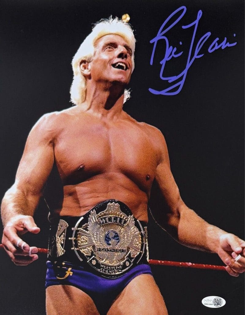 Ric Flair Signed Autographed 11x14 Photo JSA Authentic WWE WCW #18 Purple
