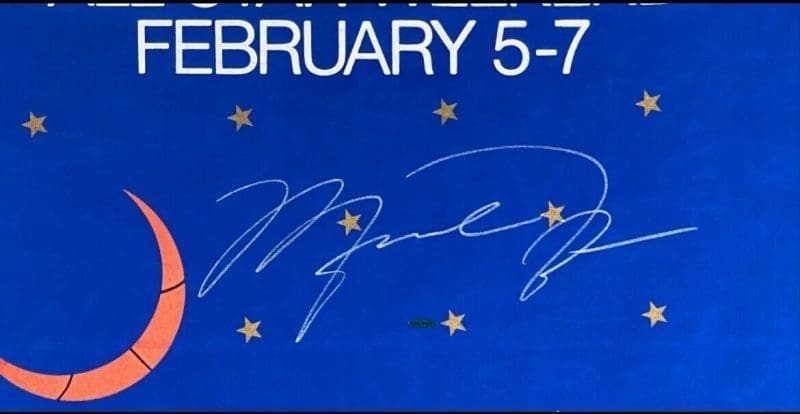 Michael Jordan Signed 1988 NBA All Star Game Street Banner 96x30 Upper Deck GOAT - Image 2