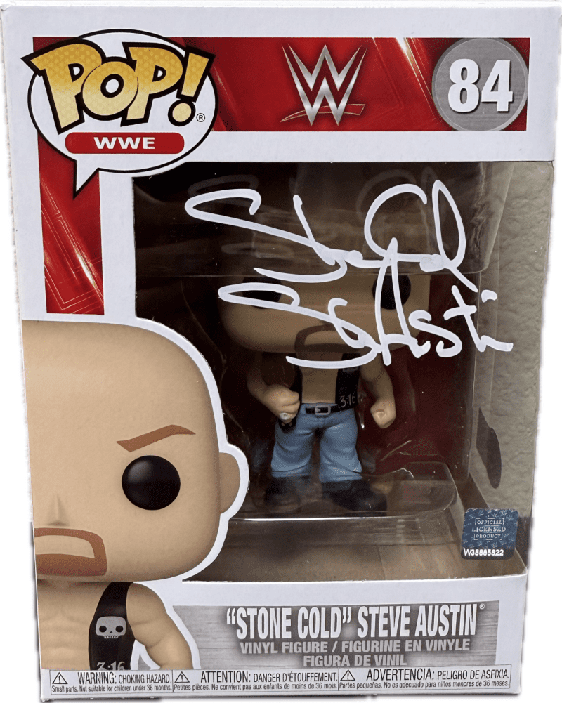 Stone Cold Steve Austin Signed Autographed Funko POP Figure 84 Beckett White