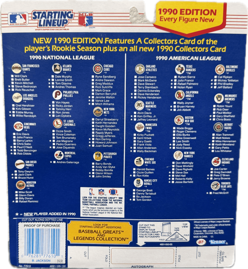 Bo Jackson Signed Autographed Kansas City Royals 1990 Starting Line Up JSA - Image 2