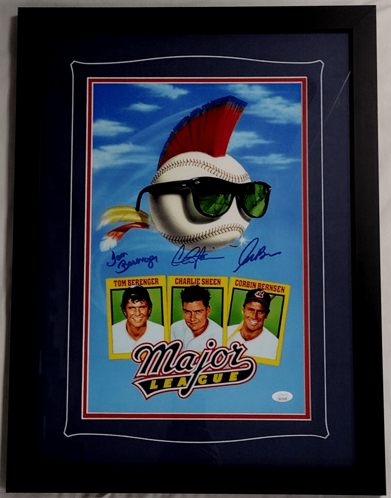 Charlie Sheen, Berenger & Bernsen Signed Framed 11x17 Photo JSA