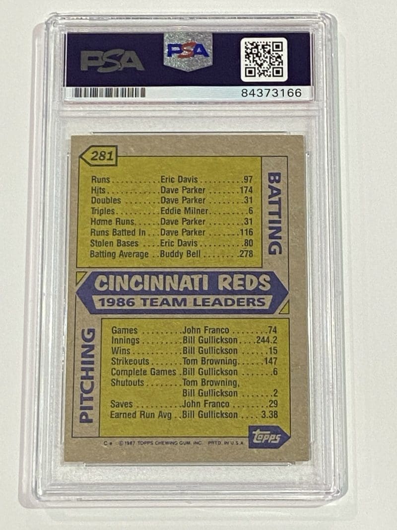 Pete Rose Signed 1987 Topps Card #281 PSA DNA Auto Cincinnati Reds - Image 2