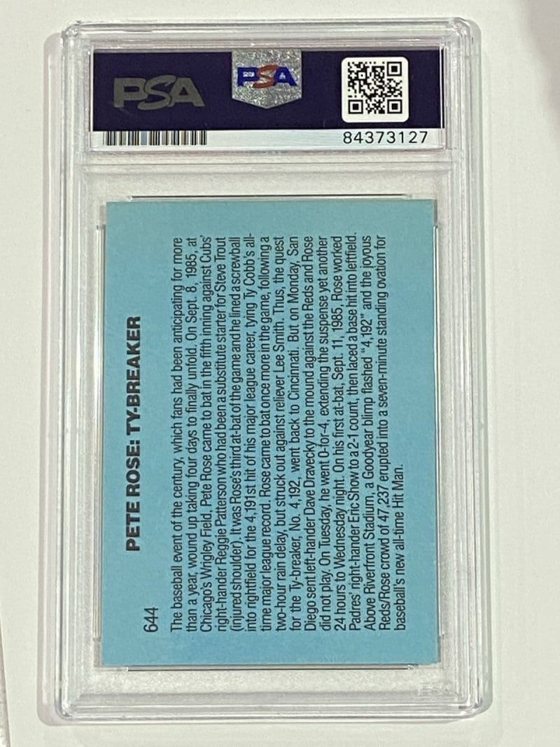 Pete Rose Signed 1986 Donruss Card #644 PSA DNA Cincinnati Reds - Image 2