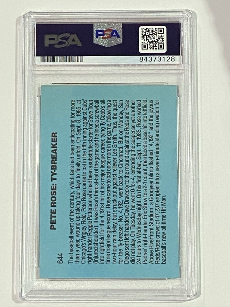Pete Rose Signed 1986 Donruss Card #644 PSA DNA Cincinnati Reds - Image 2