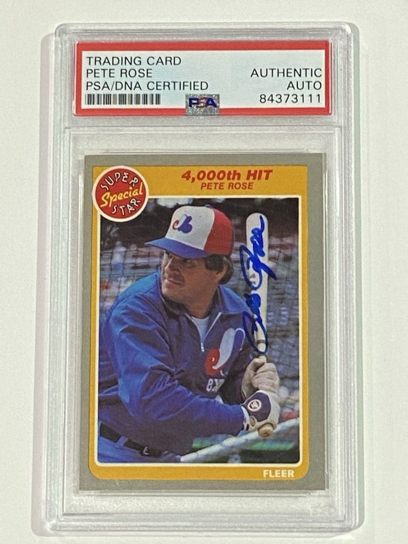 Pete Rose Signed 1985 Fleer Card #640 PSA DNA Philadelphia Phillies