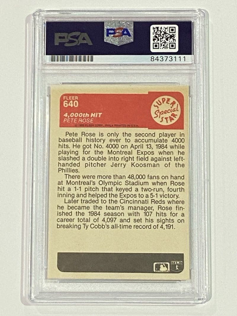 Pete Rose Signed 1985 Fleer Card #640 PSA DNA Philadelphia Phillies - Image 2