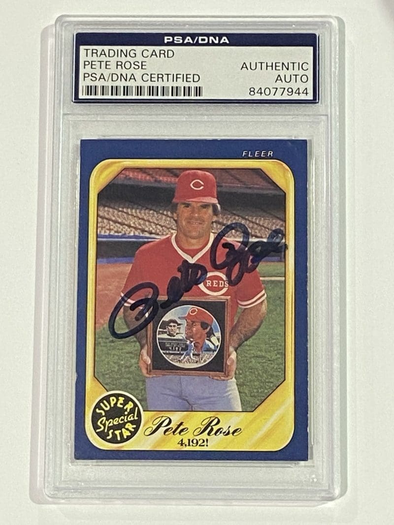 Pete Rose Signed 1986 Fleer Card #628 PSA DNA Philadelphia Phillies