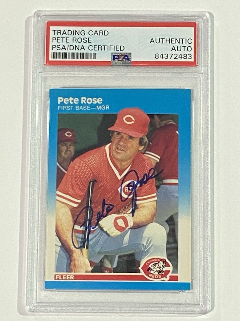 Pete Rose Signed 1987 Fleer Card #213 PSA DNA Philadelphia Phillies
