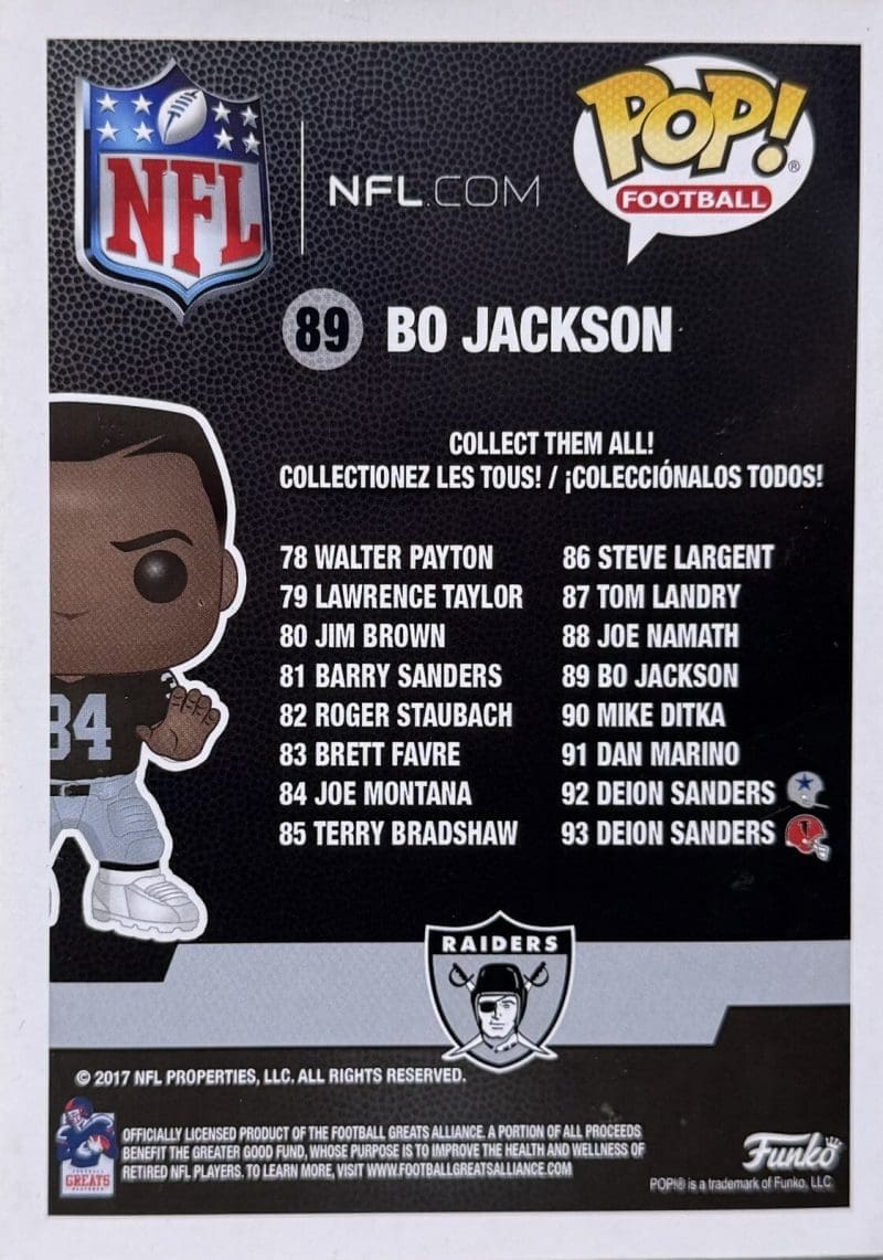 Bo Jackson Signed Autographed Raiders Funko POP Figure 89 JSA Authentic White - Image 4