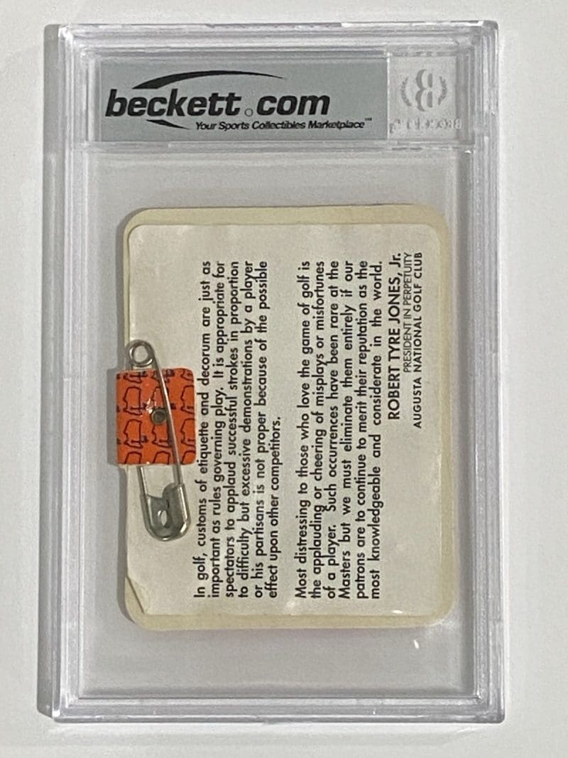 Bernhard Langer Autographed Signed 1993 Masters Badge Beckett Ex 5 Low Number - Image 2