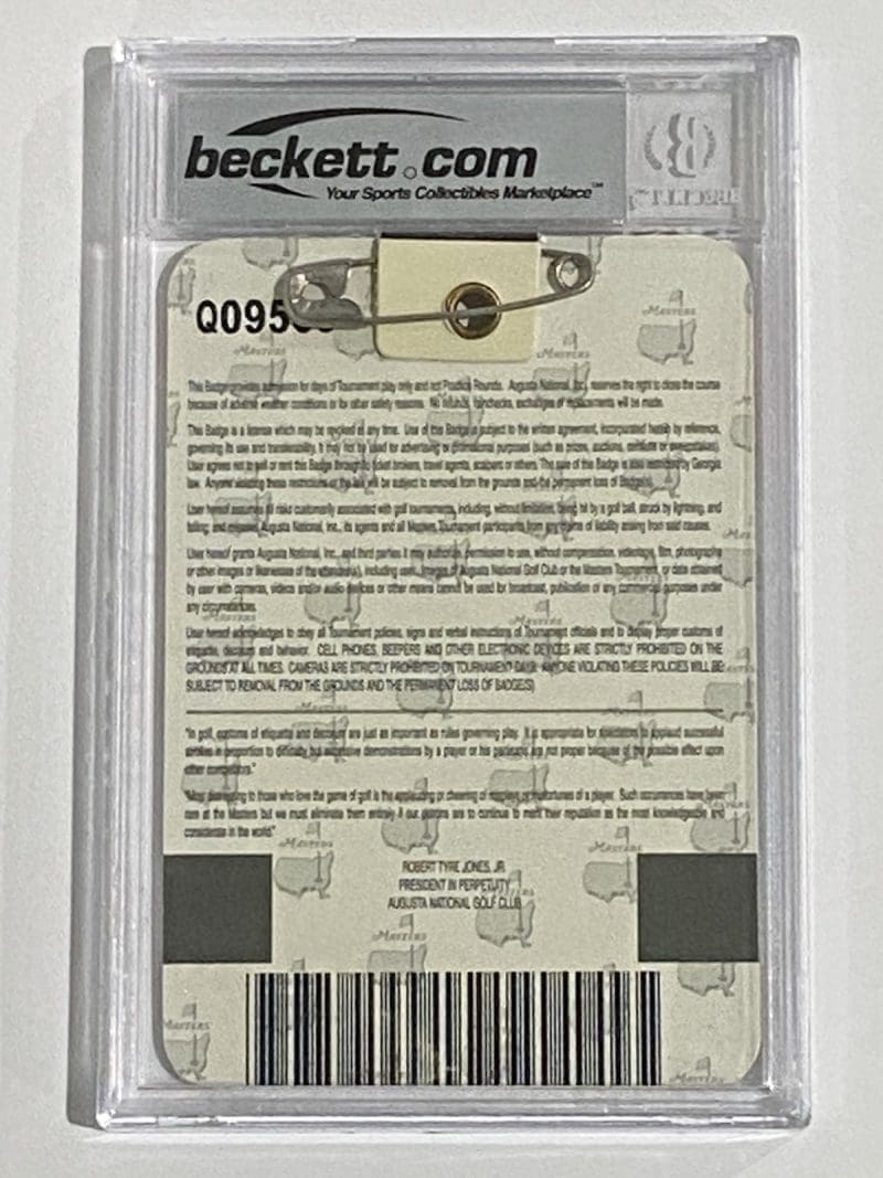 Mike Weir Autographed Signed 2003 The Masters Badge Beckett Vg-Ex 4 Auto 10 - Image 2
