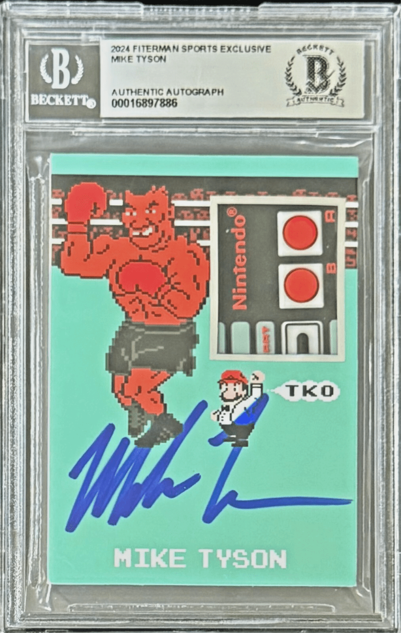 MIKE TYSON 2024 Fiterman Sports Exclusive Punch Out Signed Card BAS 16897886 A G