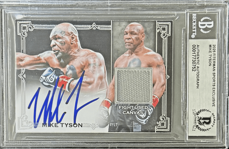 MIKE TYSON Fiterman Sports Exclusive Tyson vs Paul Fight Canvas Card BAS17730752