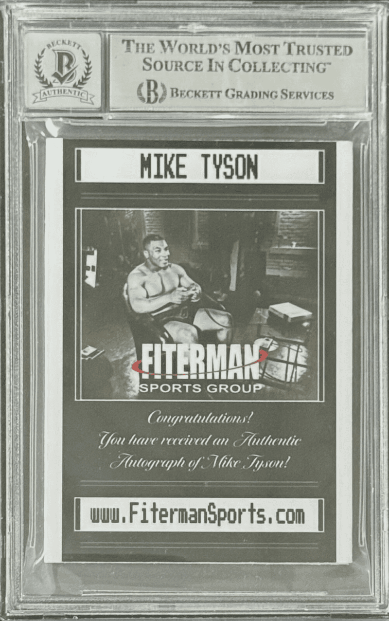 MIKE TYSON 2024 Fiterman Sports Exclusive Punch Out Signed Card BAS 17387860 B W - Image 2