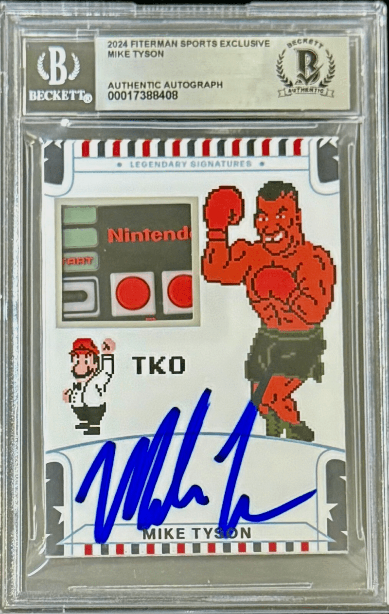 MIKE TYSON 2024 Fiterman Sports Exclusive Punch Out Signed Card BAS 17388408 W A
