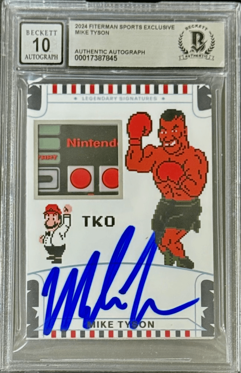 MIKE TYSON 2024 Fiterman Sports Exclusive Punch Out Signed Card BAS 17387845 A W