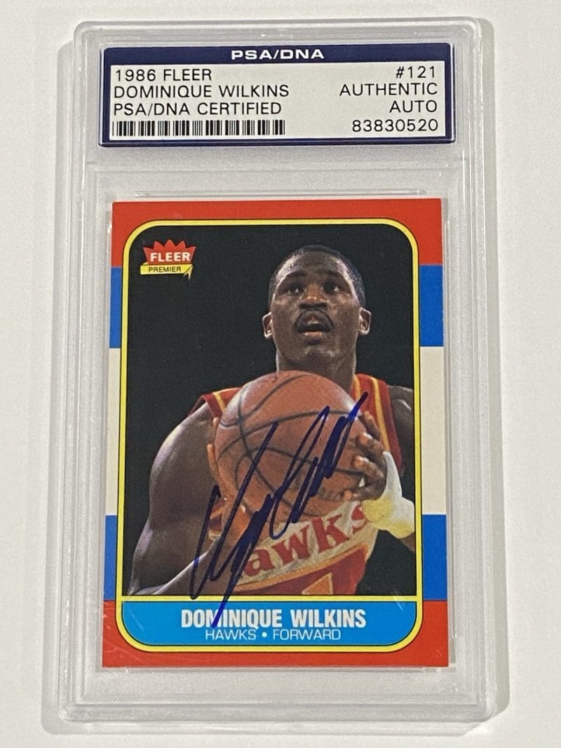 Dominique Wilkins Signed 1986 Fleer #121 RC PSA DNA Atlanta Hawks