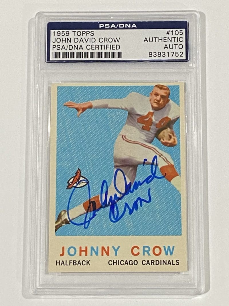 John David Crow Autographed 1959 Topps #105 RC PSA DNA Auto Texas A&M Cardinals