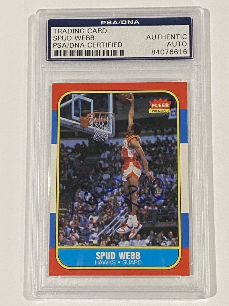 Spud Webb Signed 1986 Fleer #120 RC PSA DNA Atlanta Hawks Dunk Champ