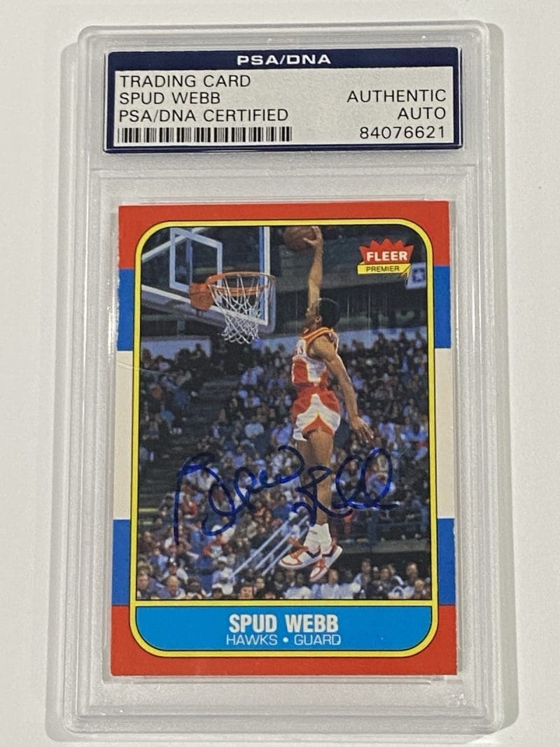 Spud Webb Signed 1986 Fleer #120 RC PSA DNA Atlanta Hawks Dunk Champ