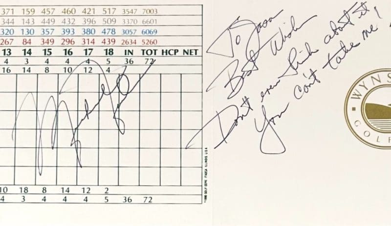 Michael Jordan Signed ‘You Can't Take Me!’ Golf Scorecard PSA & JSA Full Letters - Image 2
