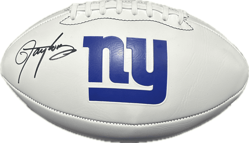 Lawrence Taylor Signed Autographed NY Giants Logo Football JSA Authenticated #1