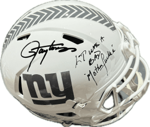 Lawrence Taylor Signed Full Size Giants Salute To Service Rep Helmet JSA BadMofo