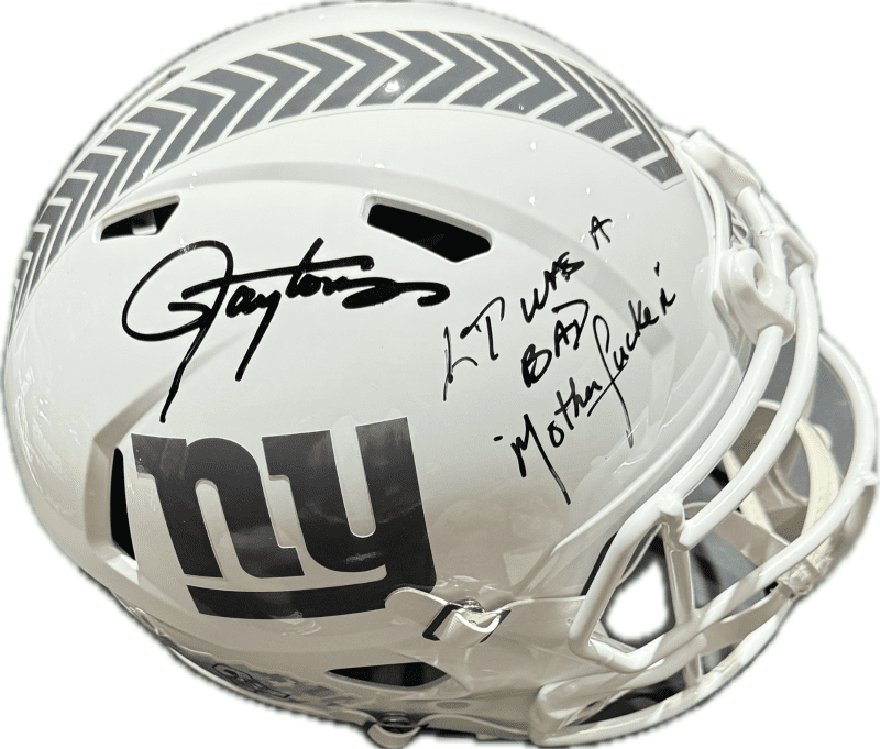 Lawrence Taylor Signed Full Size Giants Salute To Service Rep Helmet JSA BadMofo