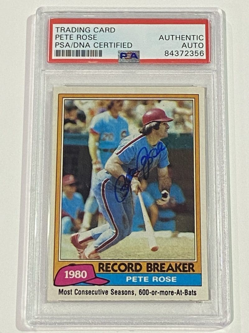 Pete Rose Signed 1981 Topps Card #205 PSA DNA Auto Cincinnati Reds