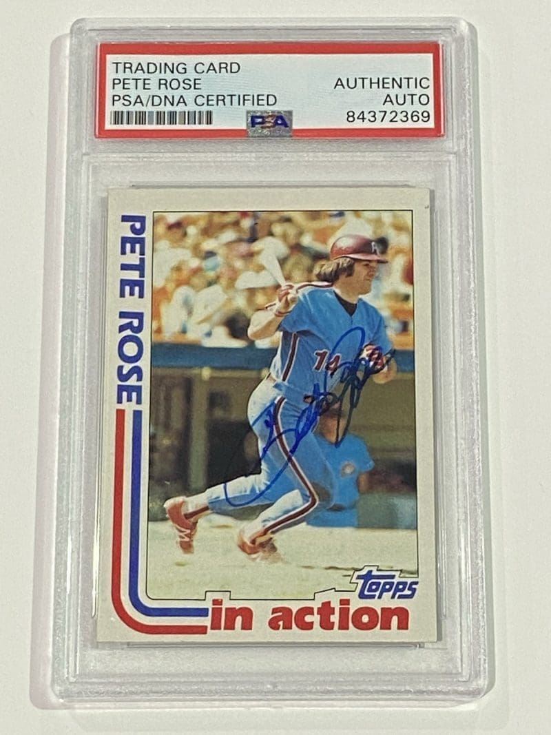 Pete Rose Signed 1982 Topps Card #781 PSA DNA Auto Cincinnati Reds