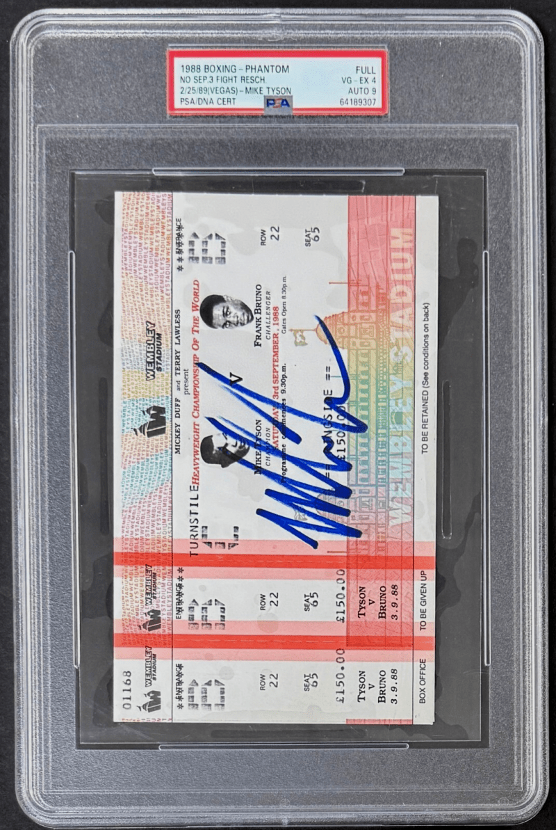 Mike Tyson Signed 1988 vs Frank Bruno Full Phantom Ticket PSA Fight Rescheduled - Image 2