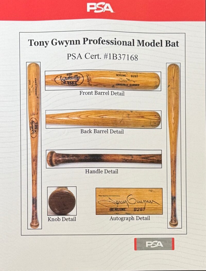 Tony Gwynn Signed 1983-1984 Rookie Era Game Used LS Bat Graded 9 PSA #1B37168 - Image 13