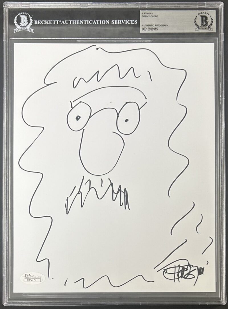 Tommy Chong Signed and Hand Drawn Sketch 8x10 Photo BAS 16918915 & JSA R45979