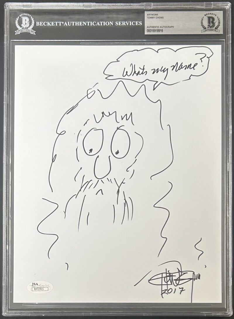 Tommy Chong Signed and Hand Drawn Sketch 8x10 Photo BAS 16918916 & JSA R45965