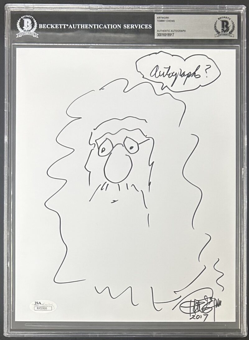 Tommy Chong Signed and Hand Drawn Sketch 8x10 Photo BAS 16918917 & JSA R45966