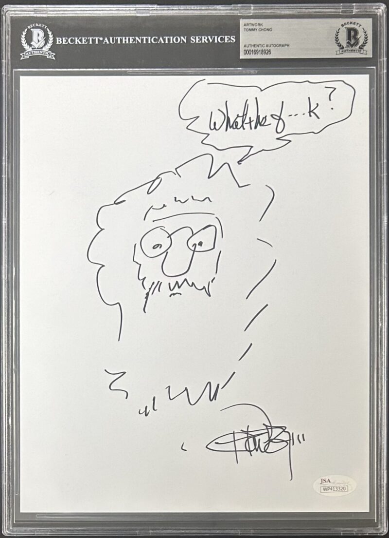 Tommy Chong Signed and Hand Drawn Sketch 8x10 Photo BAS 16918926 & JSA WP413320