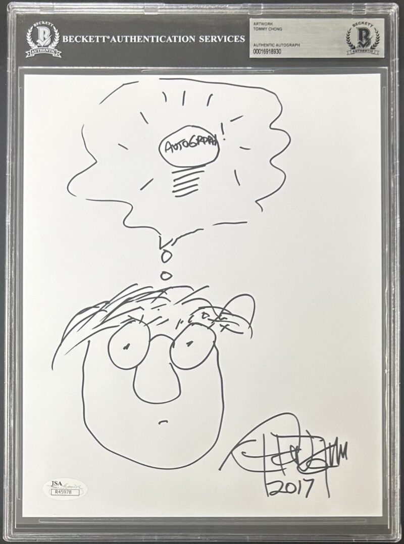 Tommy Chong Signed and Hand Drawn Sketch 8x10 Photo BAS 16918930 & JSA R45978