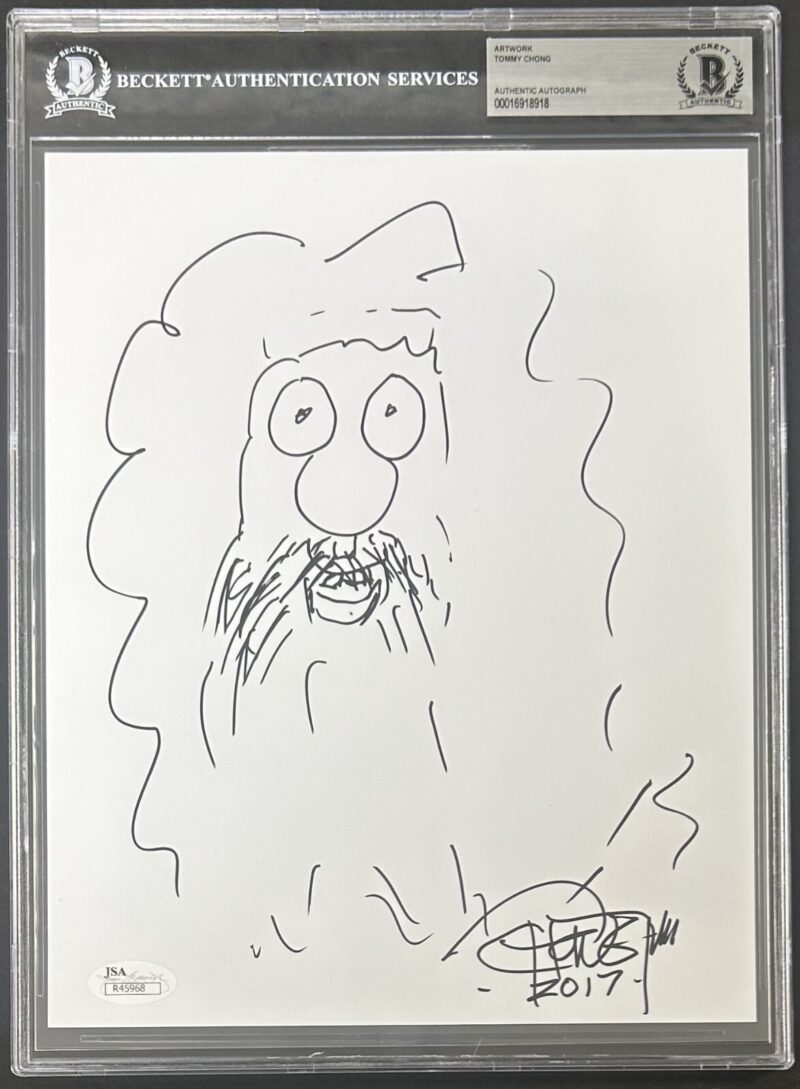 Tommy Chong Signed and Hand Drawn Sketch 8x10 Photo BAS 16918918 & JSA R45968