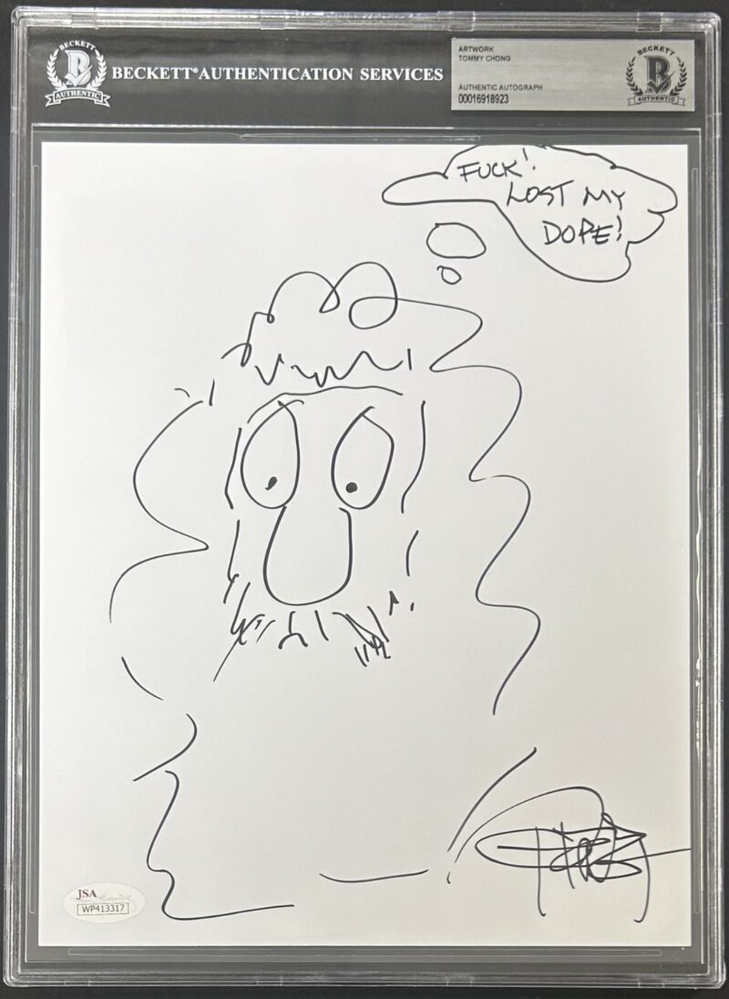 Tommy Chong Signed and Hand Drawn Sketch 8x10 Photo BAS 16918923 & JSA WP413317
