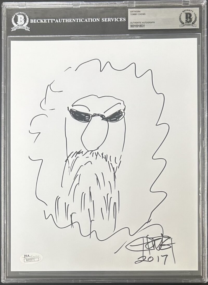 Tommy Chong Signed and Hand Drawn Sketch 8x10 Photo BAS 16918931 & JSA R45971