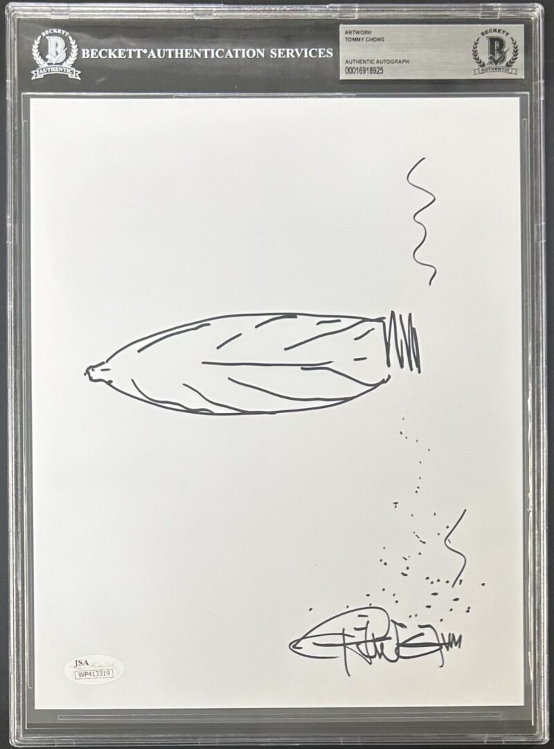 Tommy Chong Signed and Hand Drawn Sketch 8x10 Photo BAS 16918925 & JSA WP413319