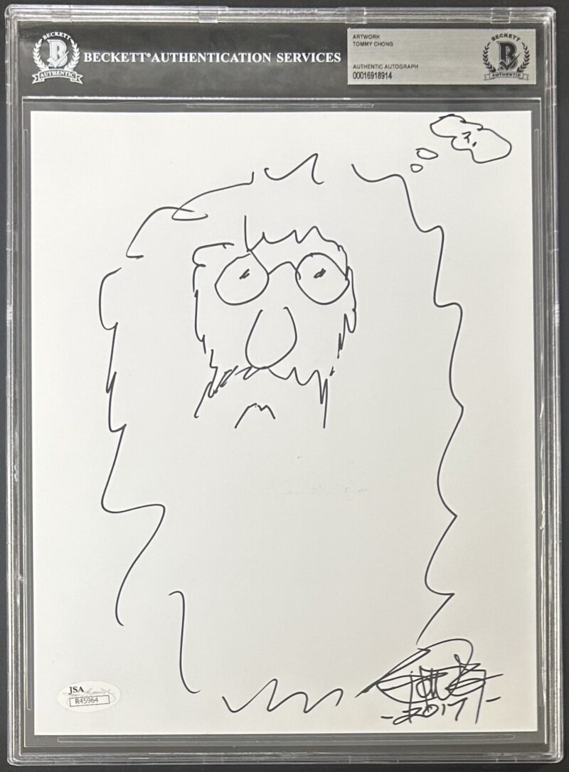 Tommy Chong Signed and Hand Drawn Sketch 8x10 Photo BAS 16918914 & JSA R45964