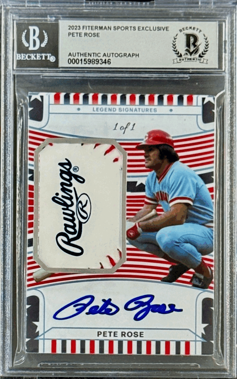 Pete Rose Signed 2023 Fiterman Sports Exclusive Card Beckett BAS 15989346 Auto10