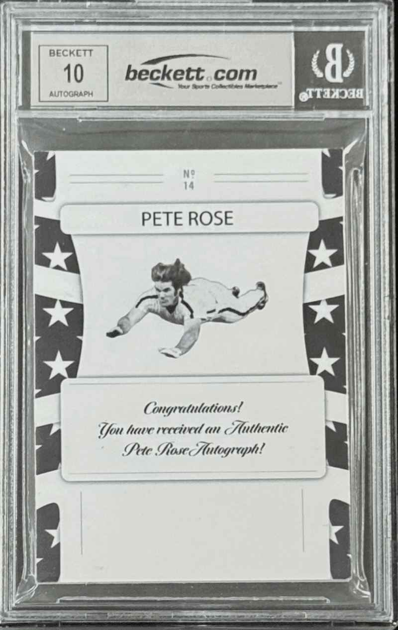 Pete Rose Signed 2023 Fiterman Sports Exclusive Card Beckett BAS 15989346 Auto10 - Image 2